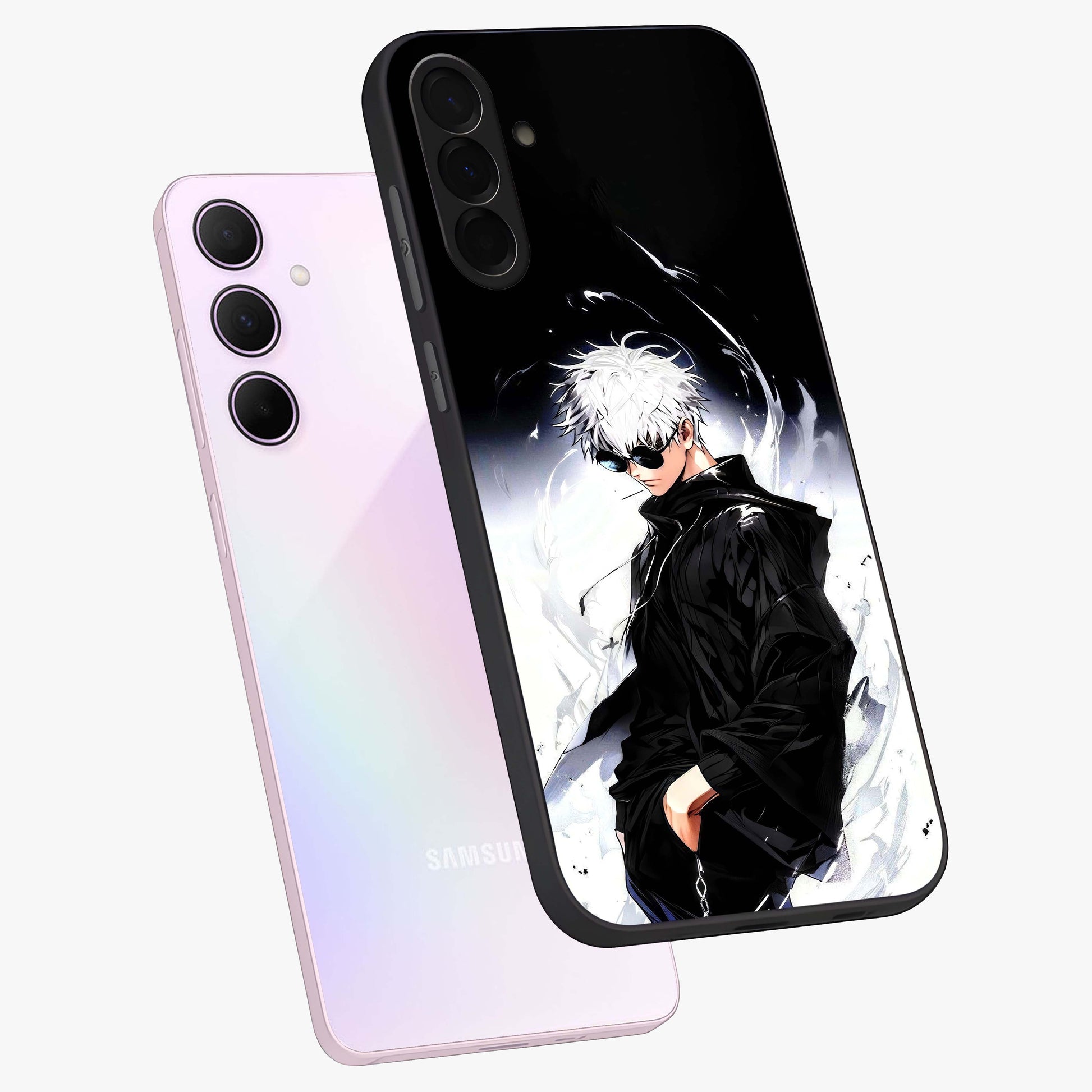 Limitless Shadow King Glass Case displayed in angled mockup highlighting dramatic dark hero design with intense aesthetic.