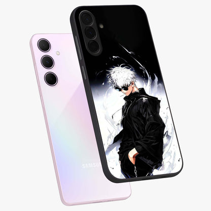 Limitless Shadow King Glass Case displayed in angled mockup highlighting dramatic dark hero design with intense aesthetic.