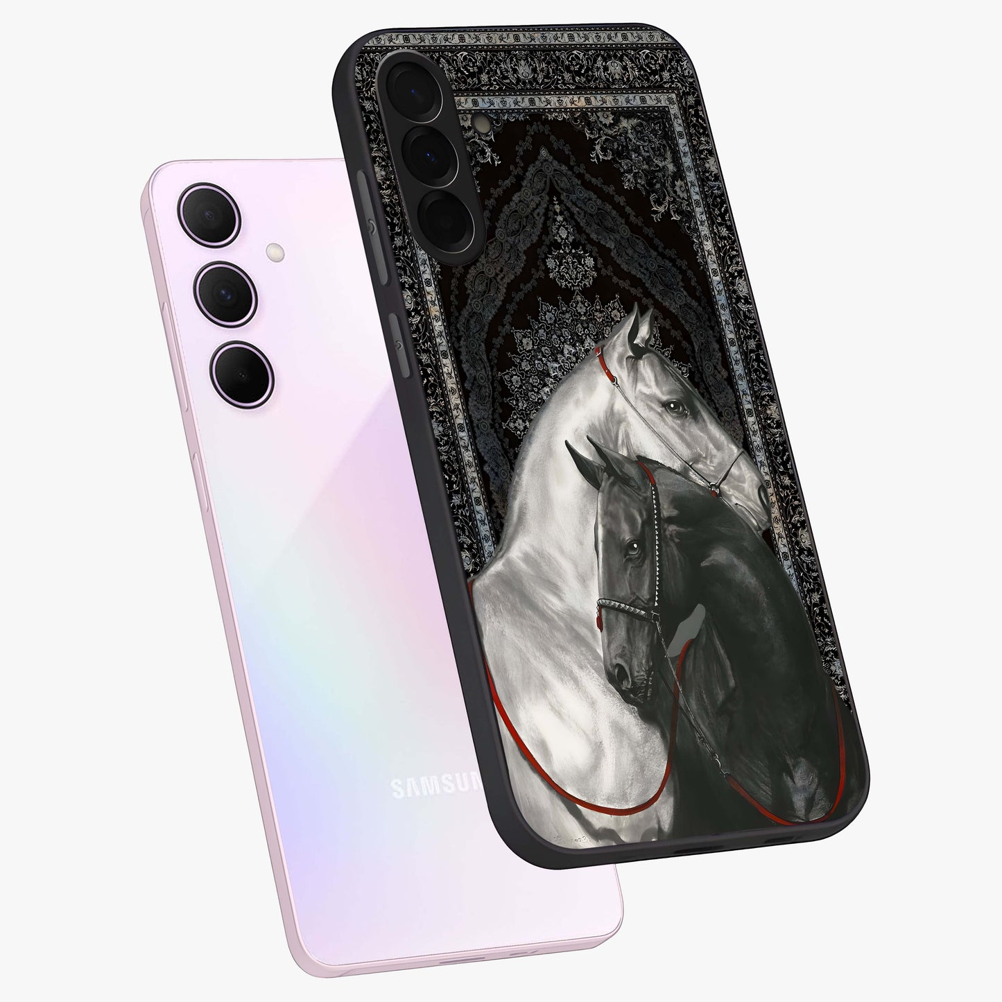 Majestic Ride Legacy Glass Case displayed in angled mockup highlighting sleek vehicle design with bold racing aesthetic.