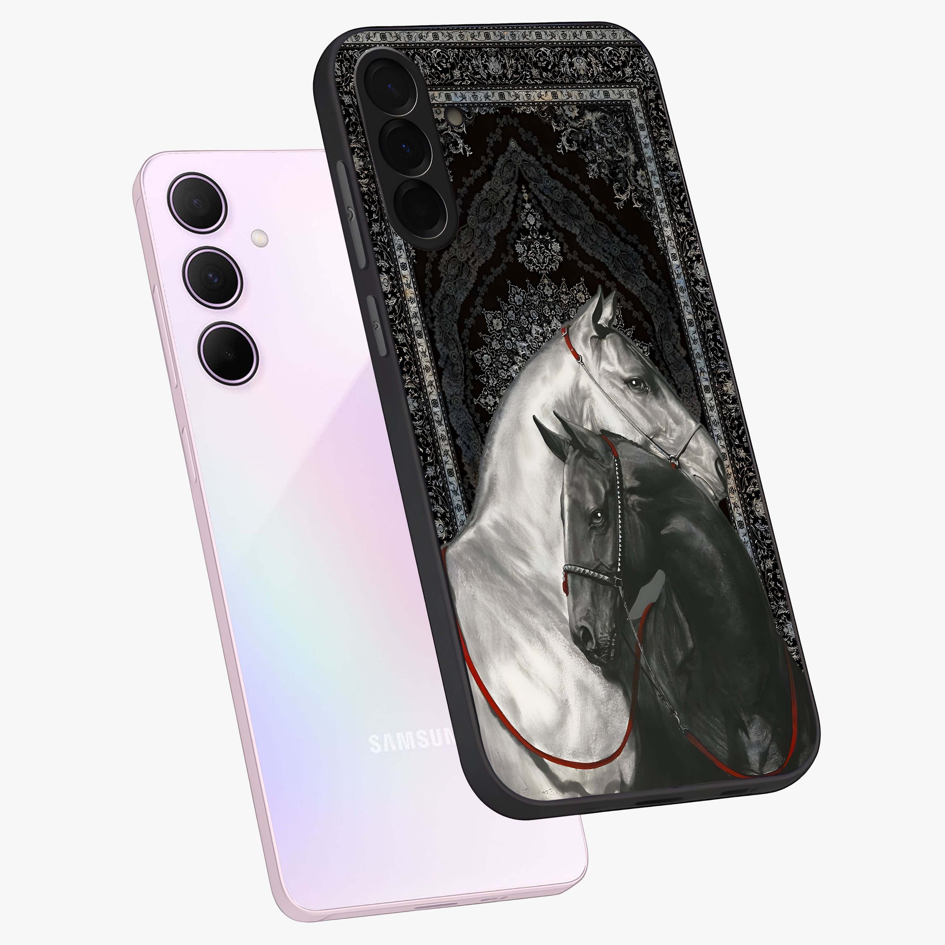 Majestic Ride Legacy Glass Case displayed in angled mockup highlighting sleek vehicle design with bold racing aesthetic.