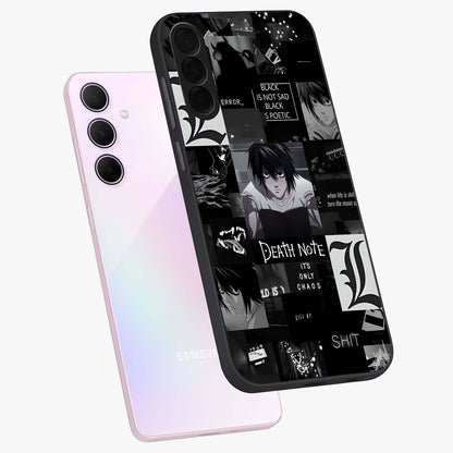 Midnight Chaos Mind Glass Case displayed in angled mockup highlighting chaotic artistic design with dramatic midnight aesthetic.