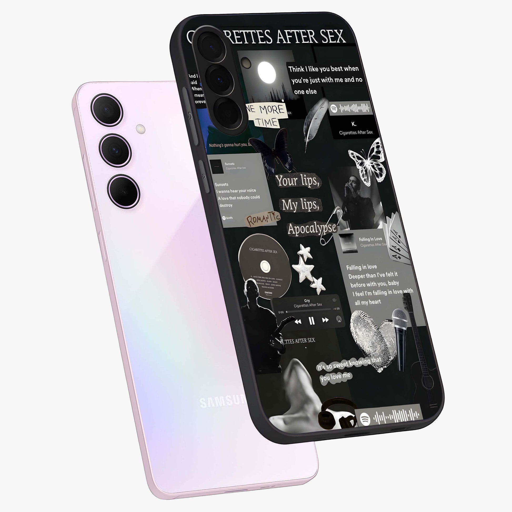 Midnight Love Echo Glass Case displayed in angled mockup highlighting elegant love inspired design with deep aesthetic style.
