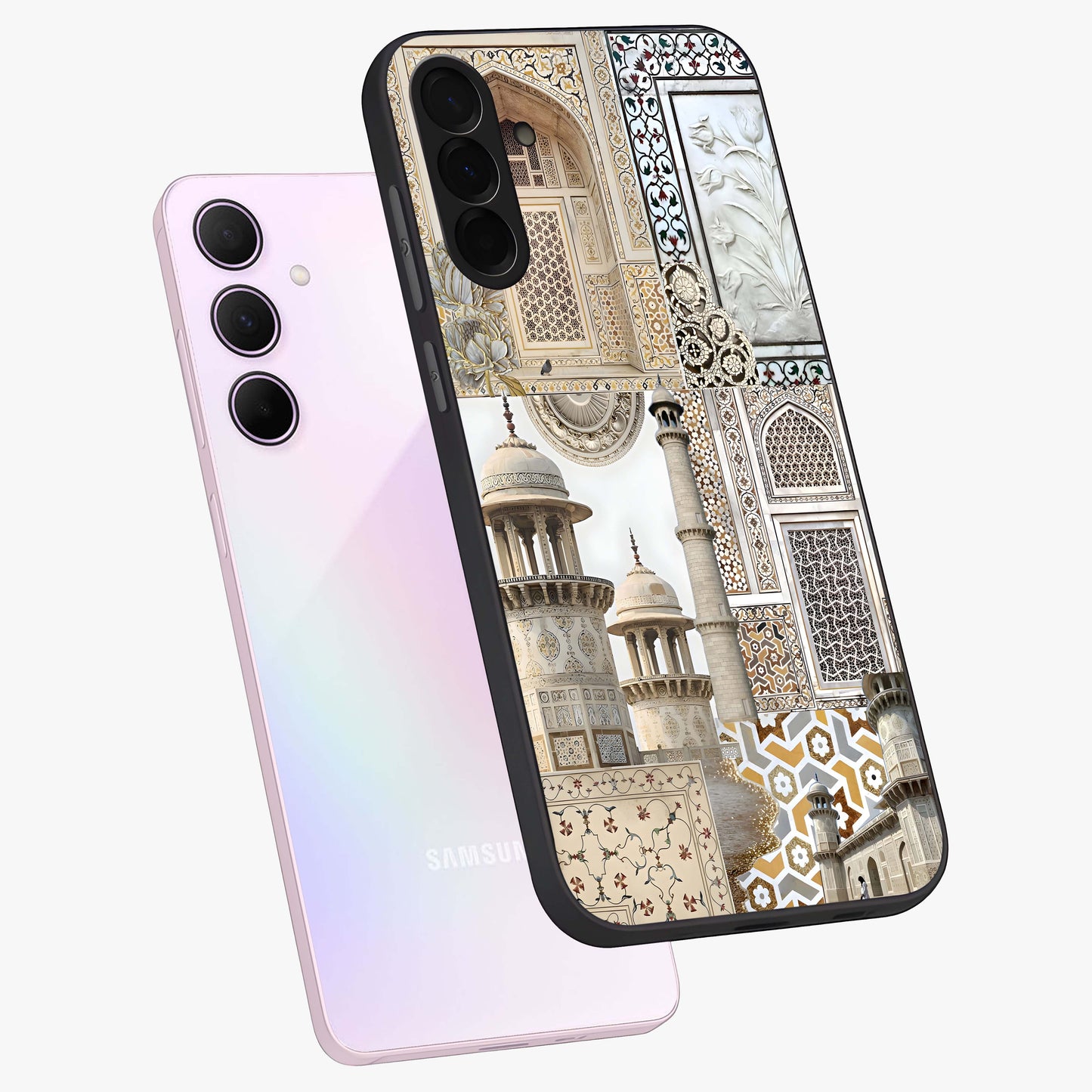 Mughal Marble Legacy Glass Case displayed in angled mockup highlighting elegant heritage marble artwork with royal aesthetic.
