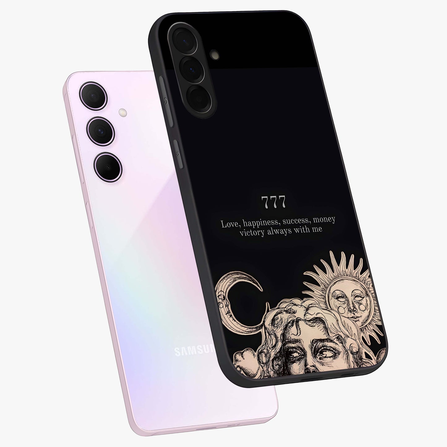 Mystic Victory Aura Glass Case displayed in angled mockup highlighting energetic aura design with bold mystical aesthetic.