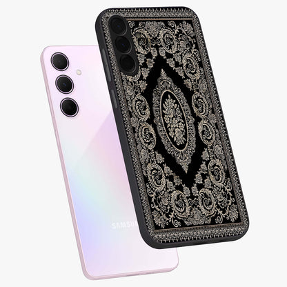 Noir Bloom Elegance Glass Case displayed in angled mockup highlighting refined flower design with stylish noir aesthetic.