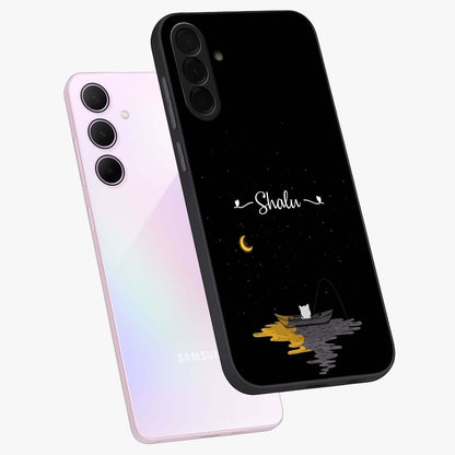 Silent Night Row Glass Case displayed in angled mockup highlighting peaceful evening design with dreamy night aesthetic.