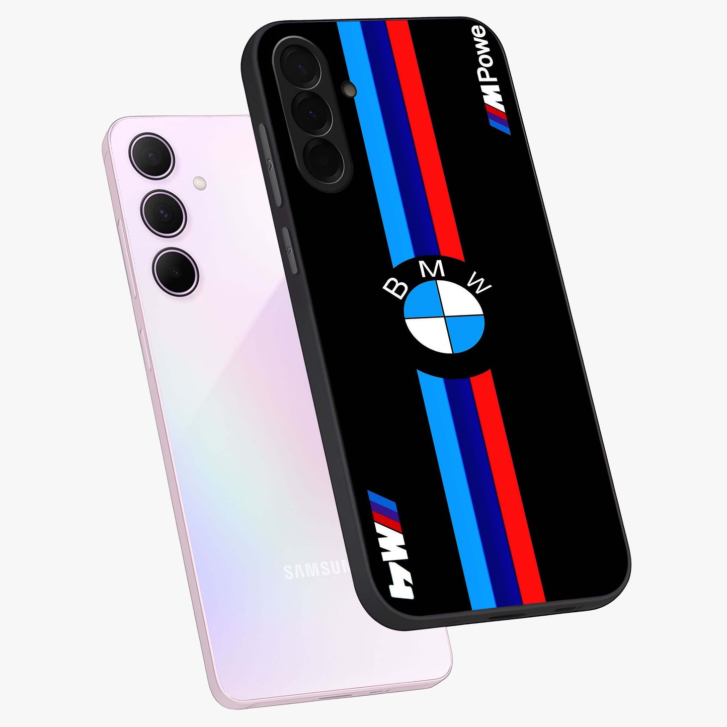 Turbo BMW Beast Glass Case displayed in angled mockup highlighting sleek racing car design with bold automotive aesthetic.