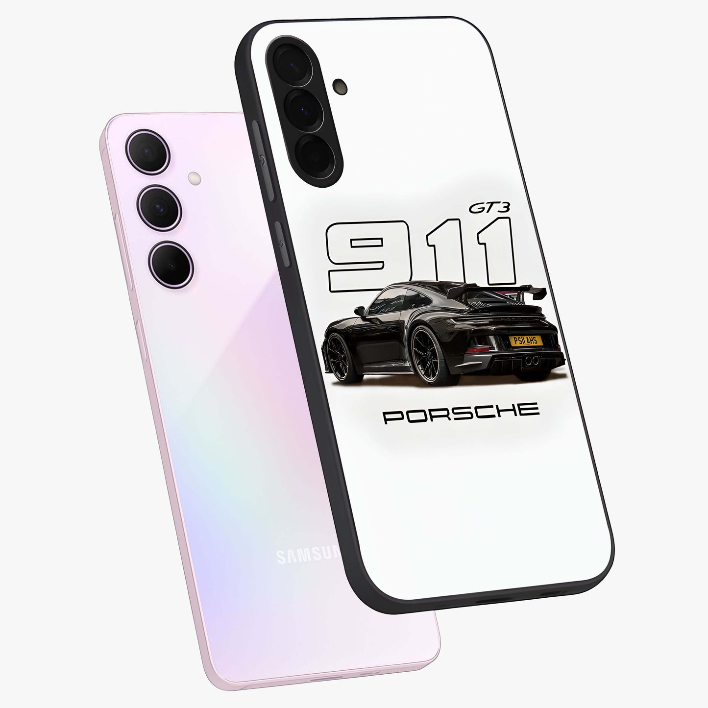Turbo Legacy Icon Glass Case displayed in angled mockup highlighting dynamic automotive design with performance aesthetic.