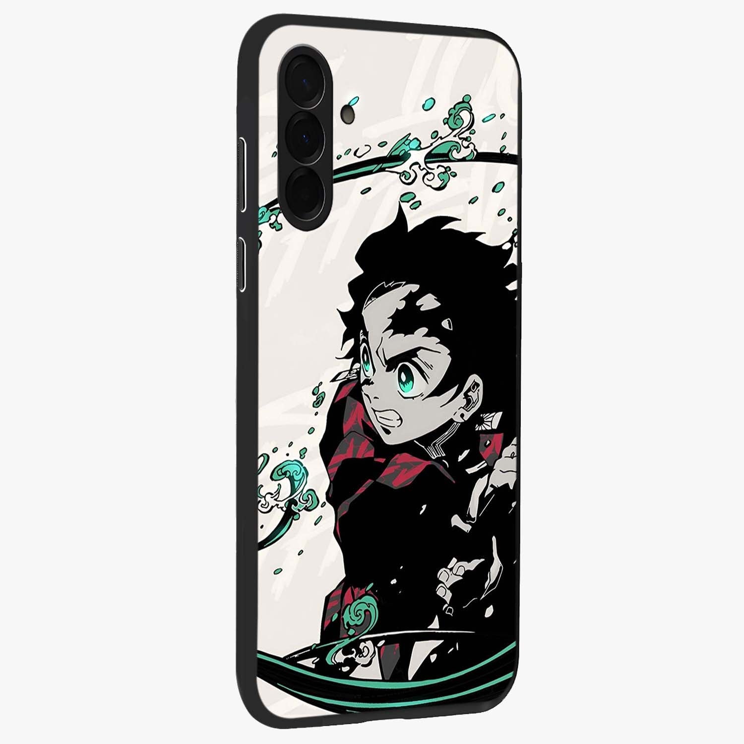 Demon Slayer Glass Case upright view showcasing powerful anime artwork with intense warrior theme.