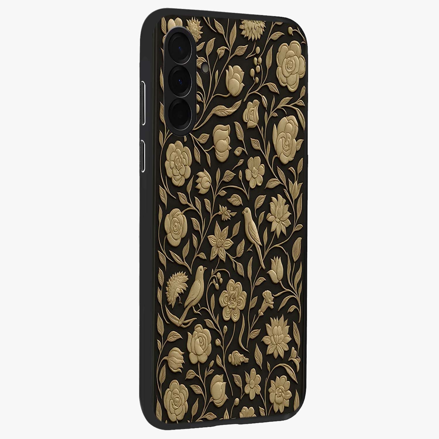 Golden Evil Eye Mandala Glass Case upright view showcasing decorative evil eye mandala artwork with spiritual aesthetic style.