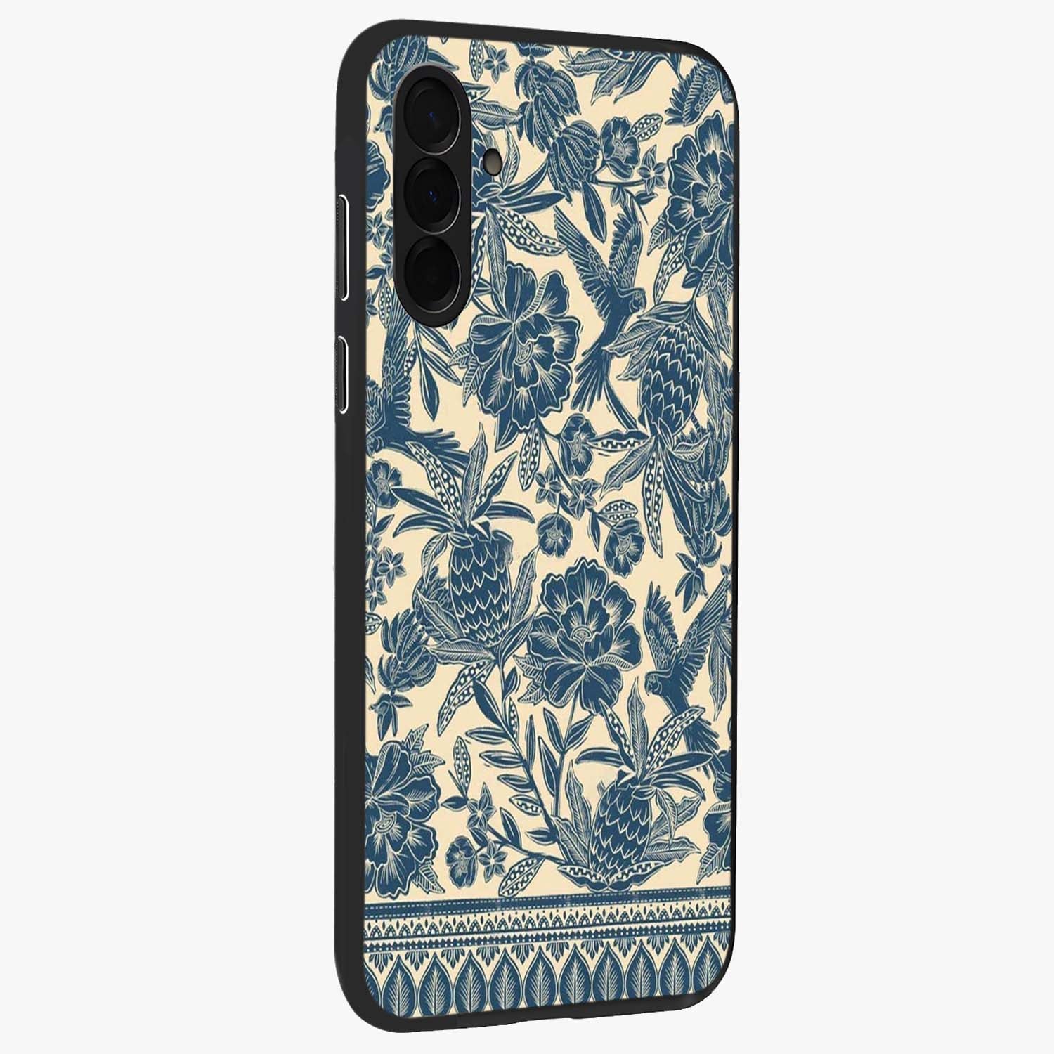 Heirloom Wild Bloom Glass Case upright view showcasing delicate wildflower artwork with timeless floral theme.