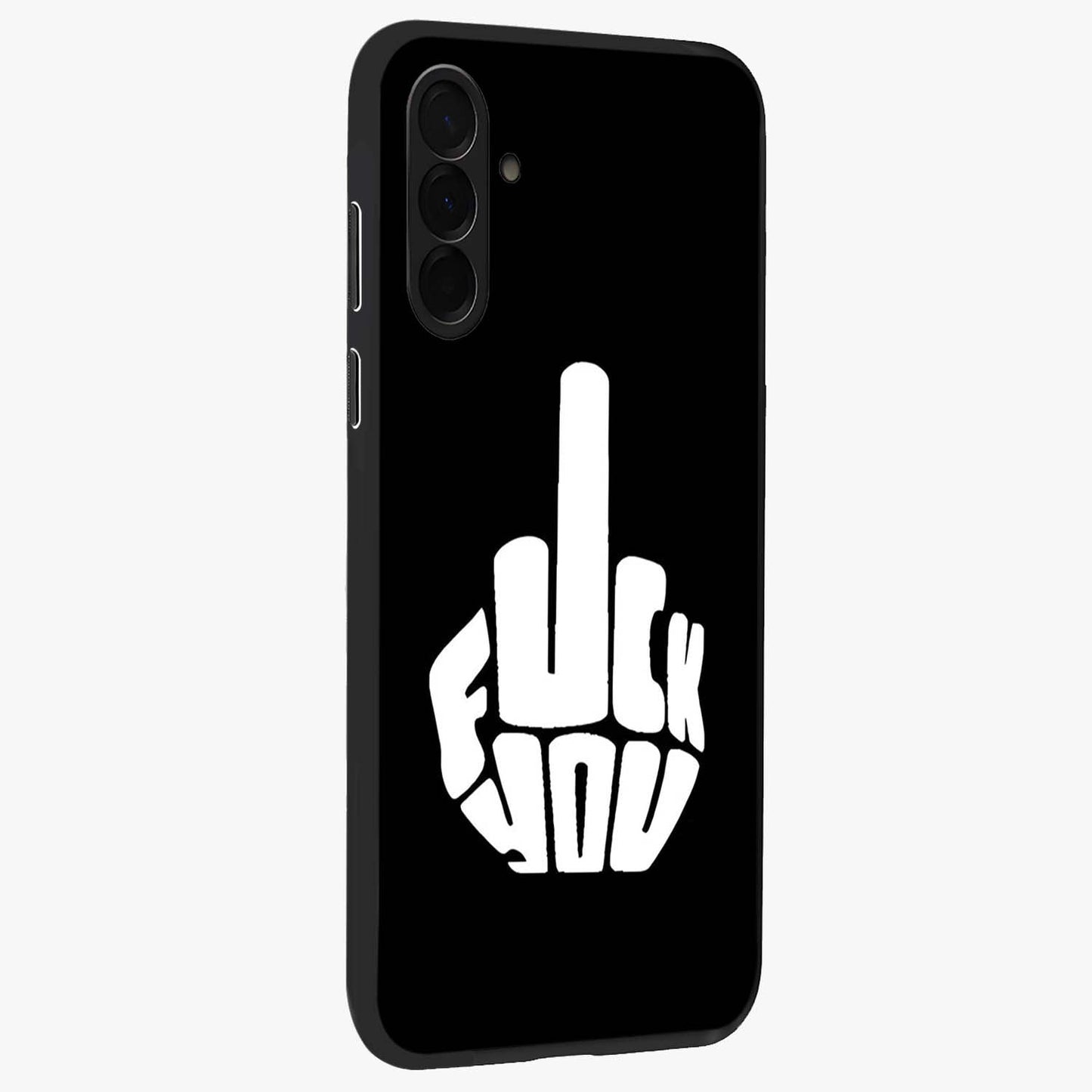 Rebel Mode On Glass Case upright view showcasing striking statement artwork with bold rebellious theme.