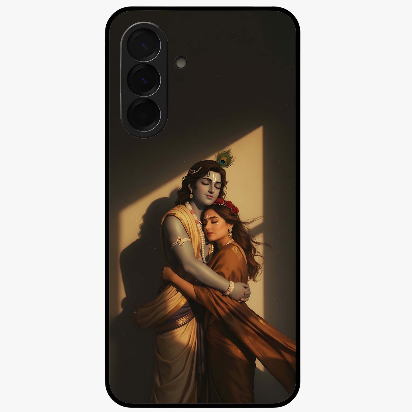 Divine Eternal Love Glass Case showing flat back view with spiritual love themed artwork and glossy glass finish.
