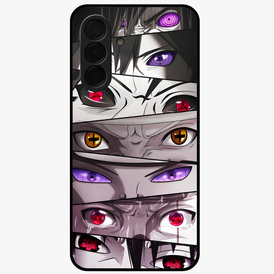 Eyes of Destiny Glass Case showing flat back view with striking eye themed artwork and glossy glass finish.