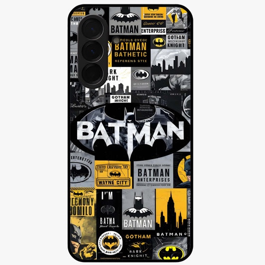 Knight Gotham Rise Glass Case showing flat back view with dark hero inspired artwork and glossy glass finish.