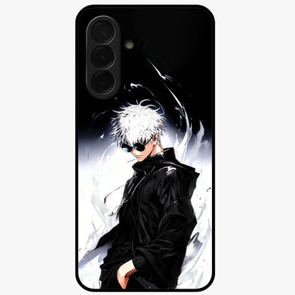 Limitless Shadow King Glass Case showing flat back view with powerful shadow warrior artwork and glossy glass finish.