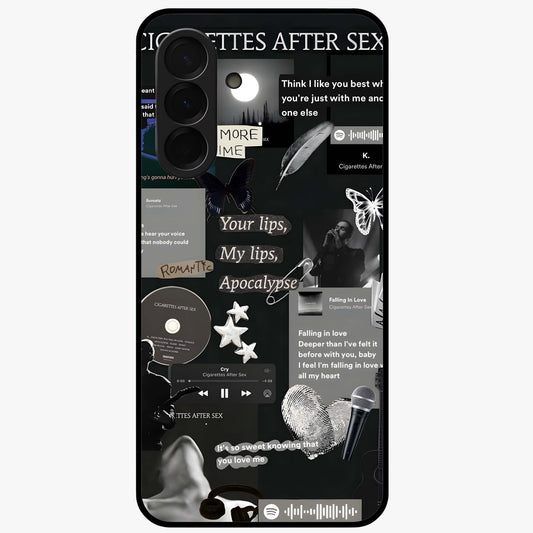 Midnight Love Echo Glass Case showing flat back view with romantic midnight themed artwork and glossy glass finish.