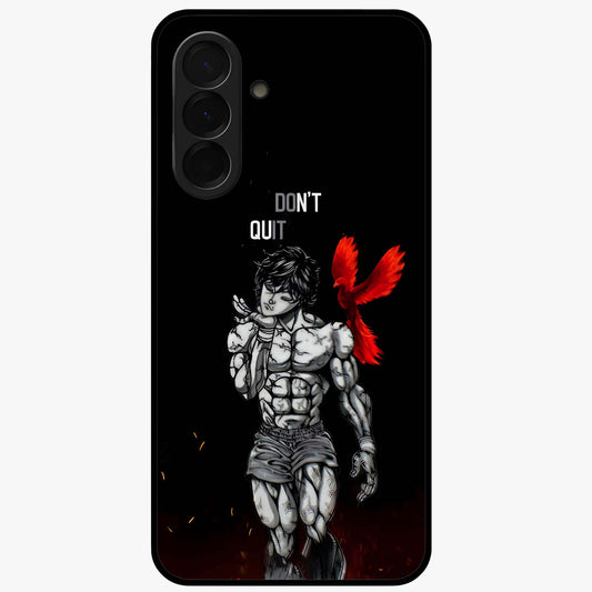 Rise Beyond Limits Glass Case showing flat back view with motivational typography artwork and glossy glass finish.