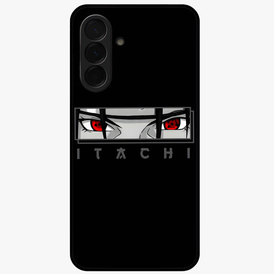 Scarlet Gaze Dominance Glass Case showing flat back view with striking red themed artwork and glossy glass finish.