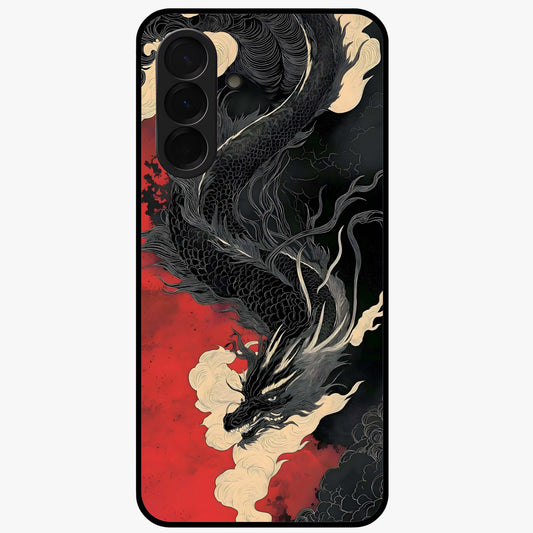 Shadow Dragon Fury Glass Case showing flat back view with fierce dragon artwork and glossy glass finish.