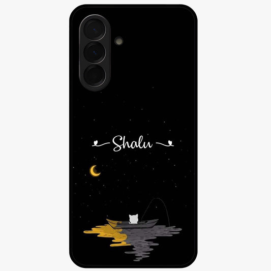 Silent Night Row Glass Case showing flat back view with calm night themed artwork and glossy glass finish.