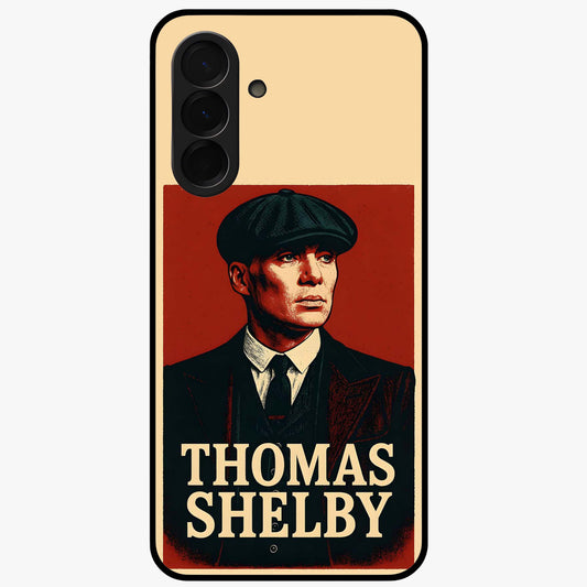 Vintage Mafia Authority Glass Case showing flat back view with bold vintage mafia inspired artwork and glossy glass finish.