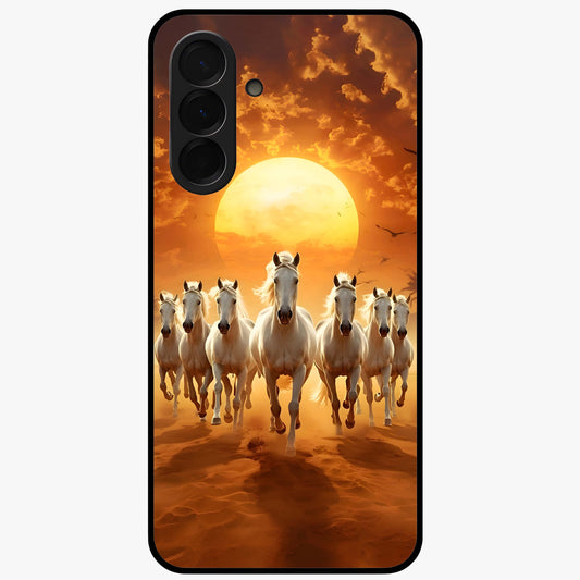 Wild Sunset Majesty Glass Case showing flat back view with majestic sunset landscape artwork and glossy glass finish.