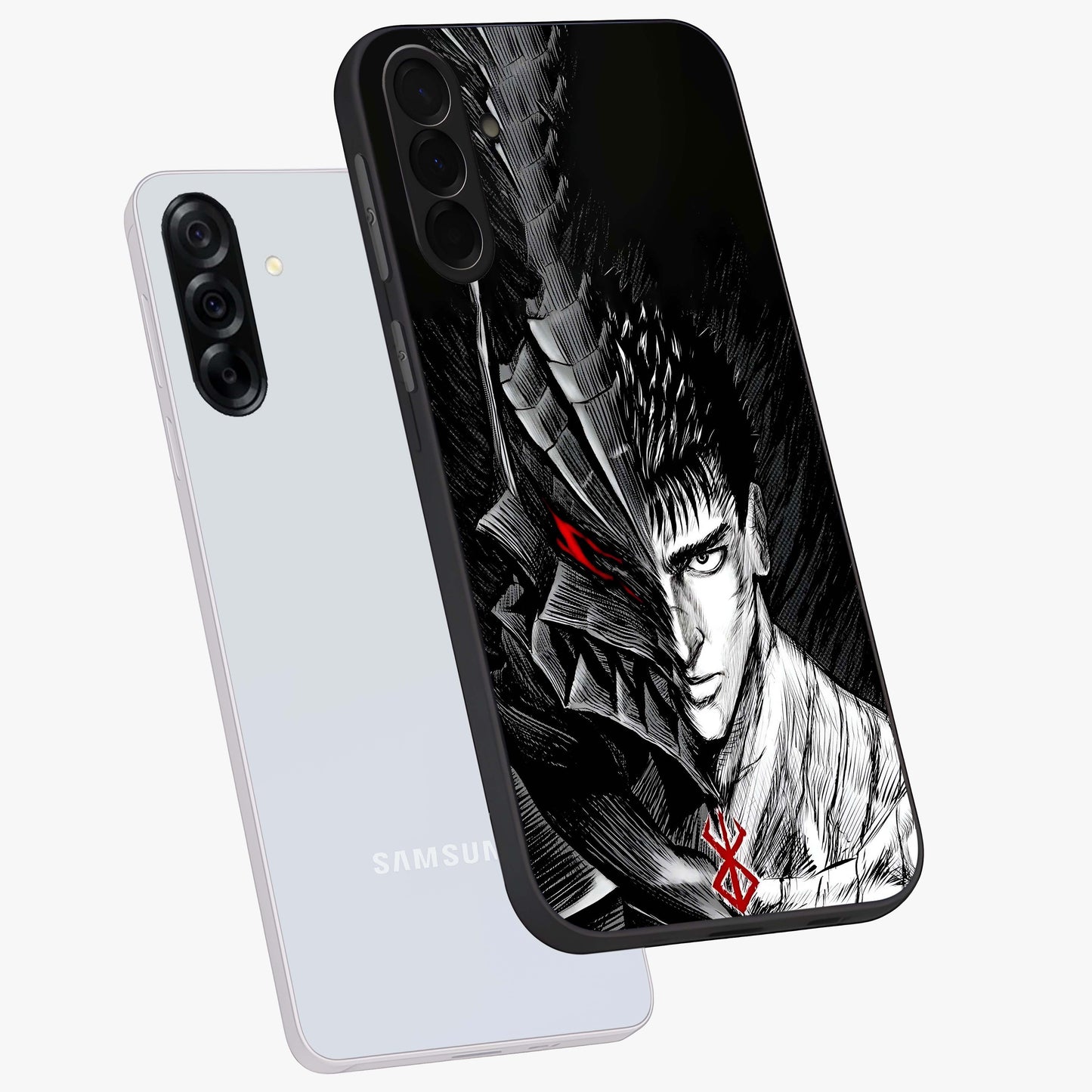 Berserker Blood Oath Glass Case displayed in angled mockup highlighting dark fantasy graphic design and powerful theme.