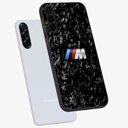 Carbon Speed Mark Glass Case displayed in angled mockup highlighting racing inspired carbon design and sleek aesthetic style.