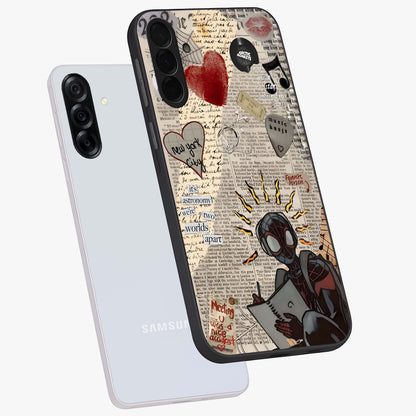 City Dream Sketch Glass Case displayed in angled mockup highlighting minimal city illustration with aesthetic sketch style.