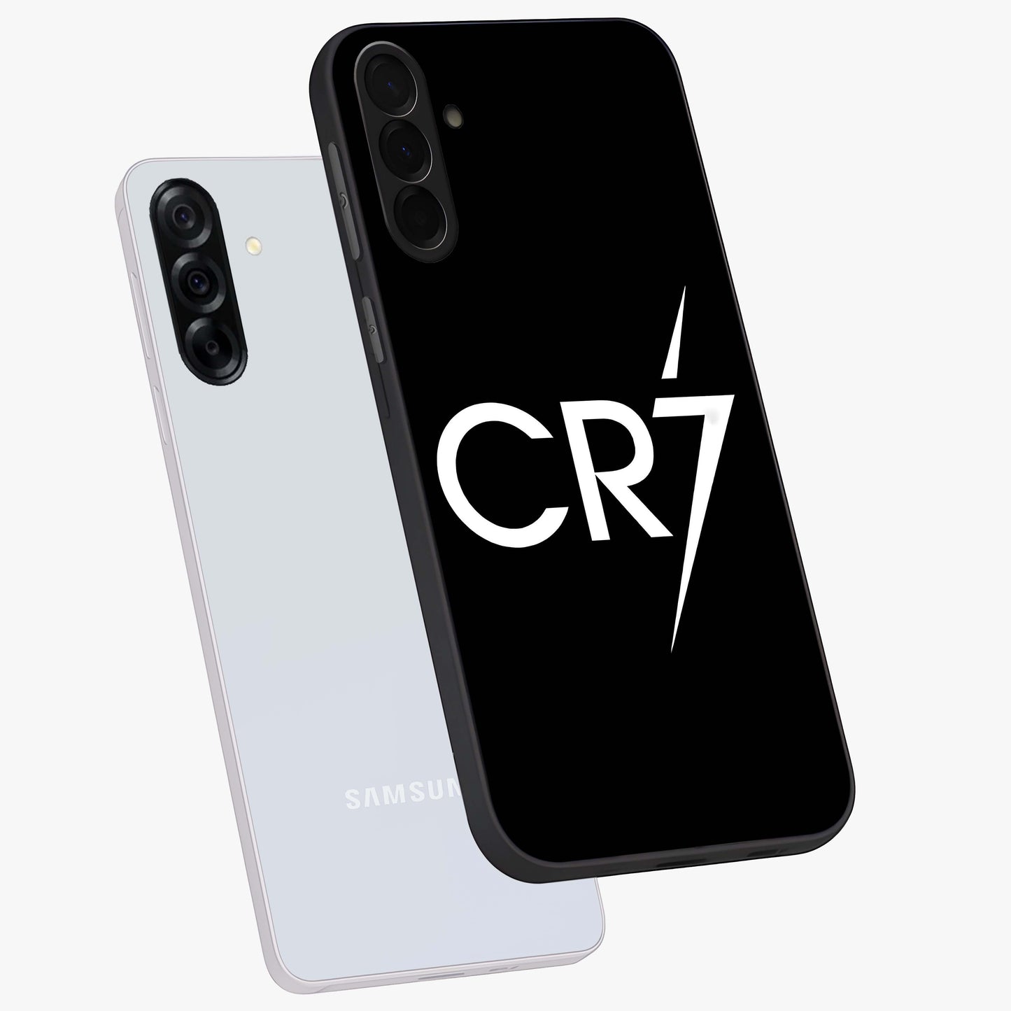 Cr7 Elite Strike Glass Case displayed in angled mockup highlighting powerful sports graphic with bold athletic theme.