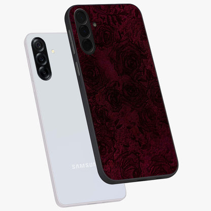 Crimson Fade Flow Glass Case displayed in angled mockup highlighting smooth gradient design with modern aesthetic style.