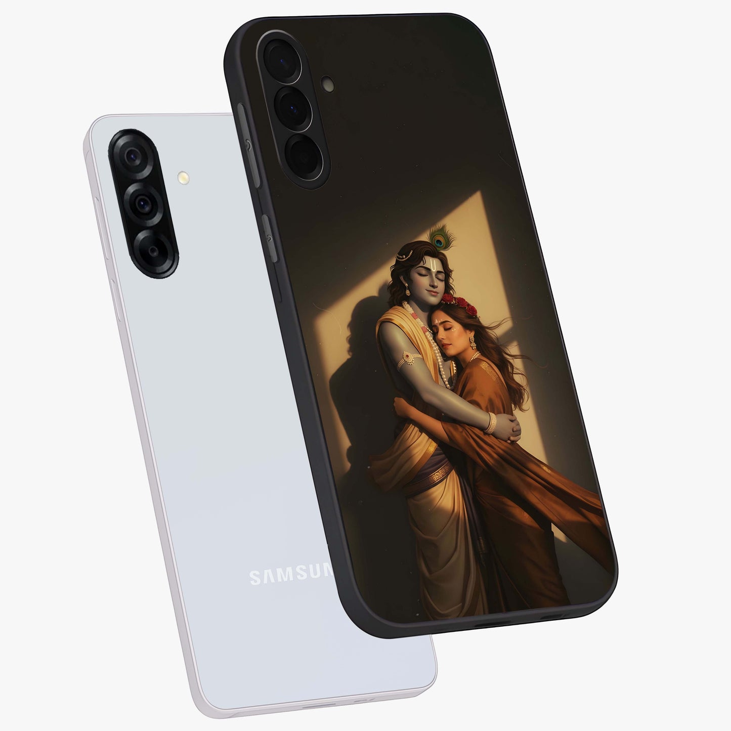 Divine Eternal Love Glass Case displayed in angled mockup highlighting elegant divine inspired design with peaceful aesthetic.