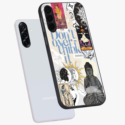 Ethereal Thoughts Glass Case displayed in angled mockup highlighting soft abstract design with calm ethereal aesthetic.