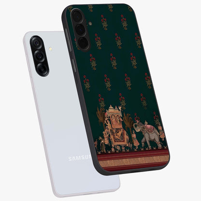 Macmerise Glass Case displayed in angled mockup highlighting trendy graphic design with sleek aesthetic style.