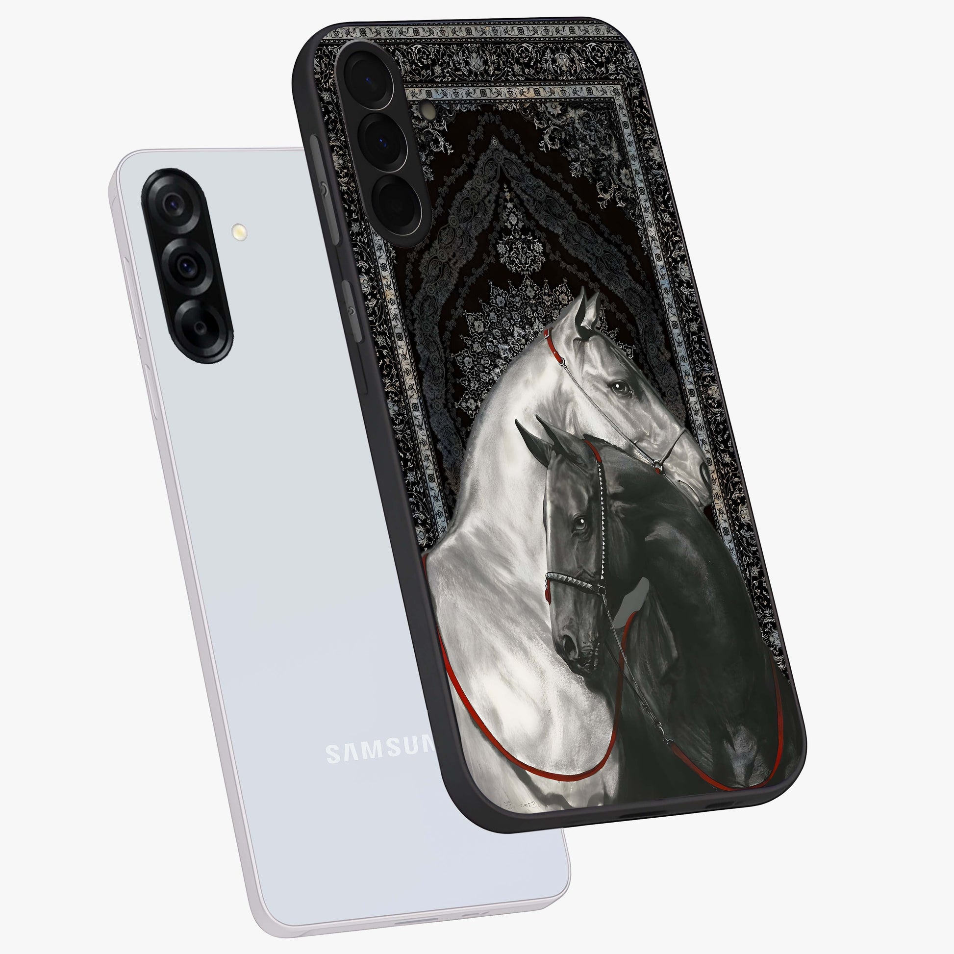 Majestic Ride Legacy Glass Case displayed in angled mockup highlighting sleek vehicle design with bold racing aesthetic.
