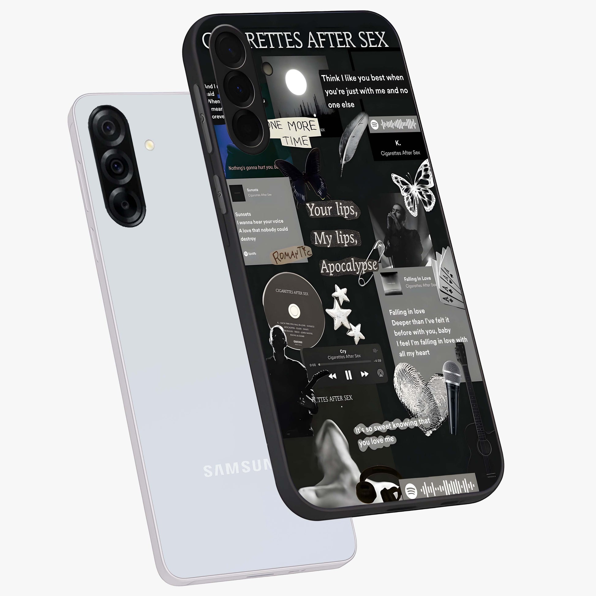 Midnight Love Echo Glass Case displayed in angled mockup highlighting elegant love inspired design with deep aesthetic style.