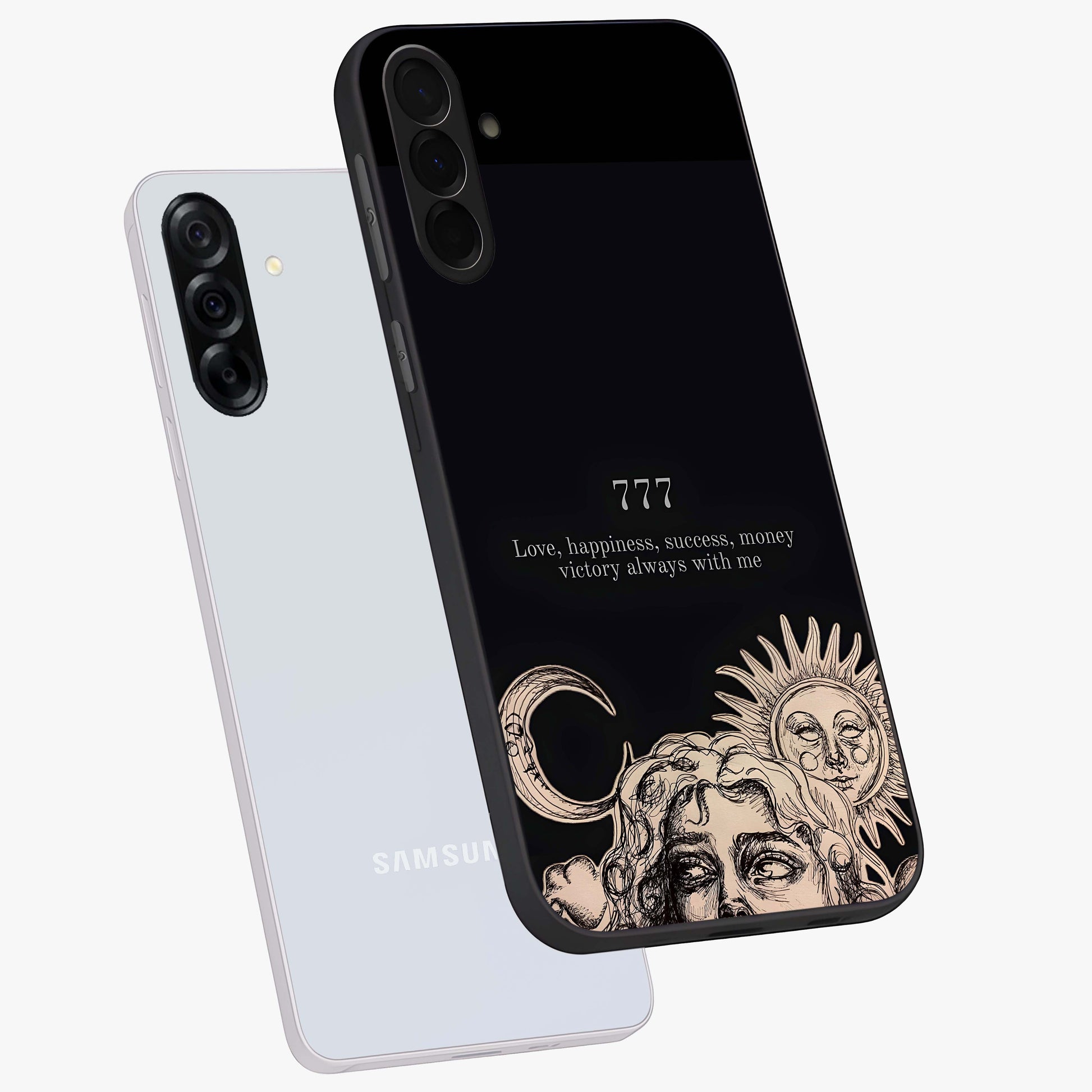 Mystic Victory Aura Glass Case displayed in angled mockup highlighting energetic aura design with bold mystical aesthetic.