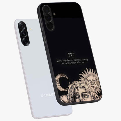 Mystic Victory Aura Glass Case displayed in angled mockup highlighting energetic aura design with bold mystical aesthetic.