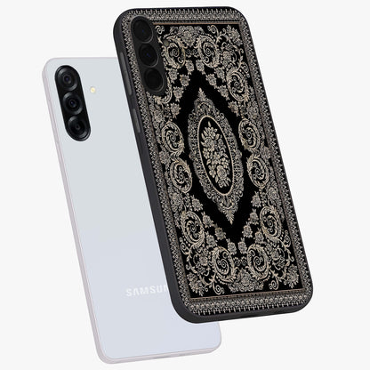 Noir Bloom Elegance Glass Case displayed in angled mockup highlighting refined flower design with stylish noir aesthetic.