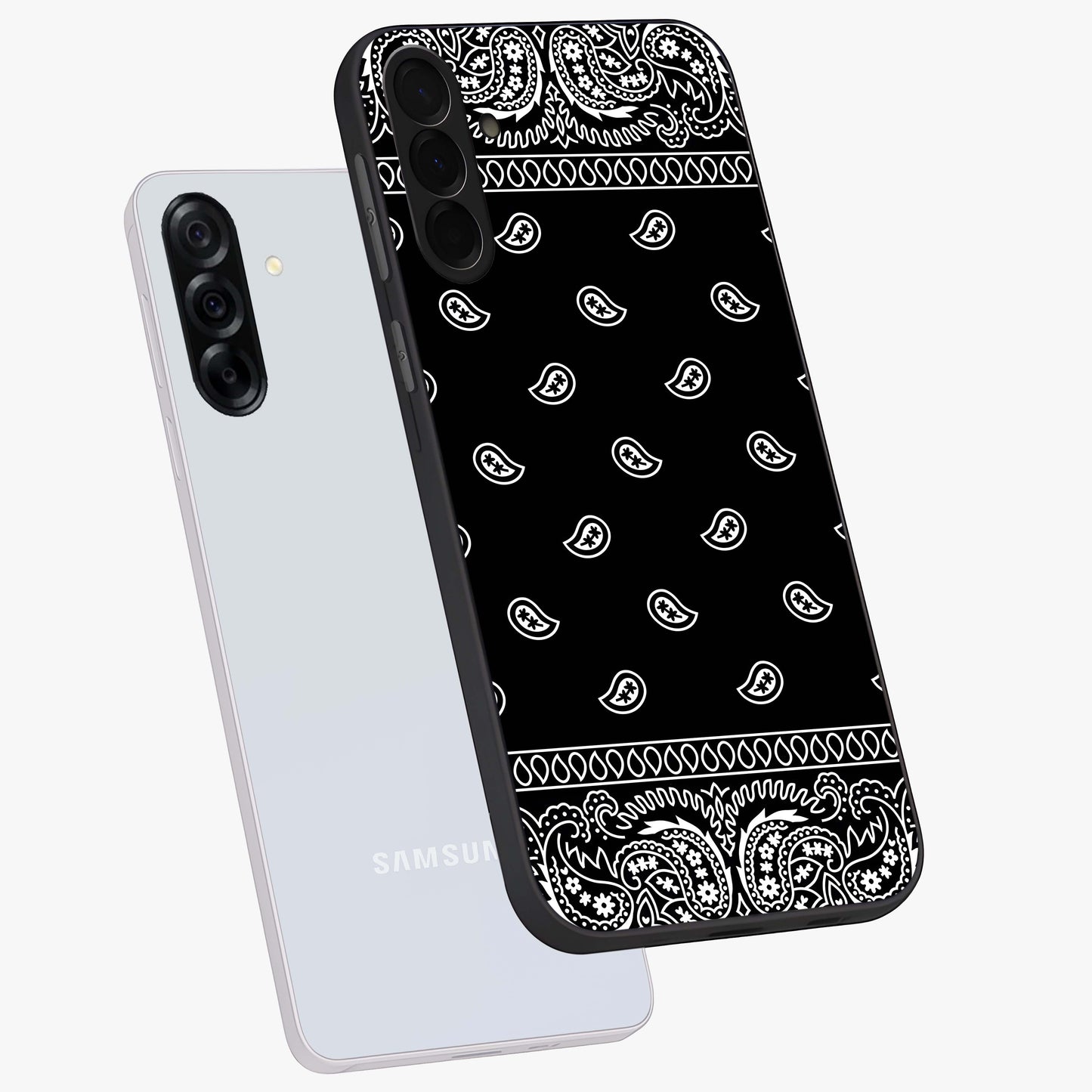 Retro Rebel Threads Glass Case displayed in angled mockup highlighting retro inspired graphic design with rebellious aesthetic.