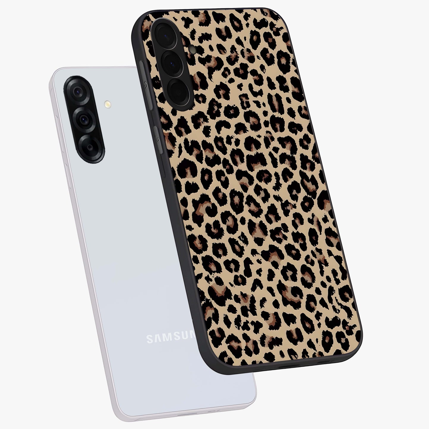 Savage Chic Pattern Glass Case displayed in angled mockup highlighting bold fashion inspired design with chic aesthetic.