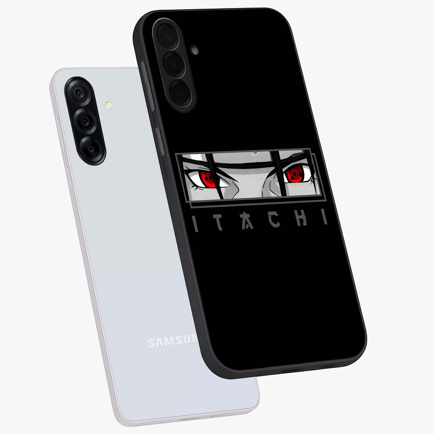 Scarlet Gaze Dominance Glass Case displayed in angled mockup highlighting intense visual design with bold scarlet aesthetic.
