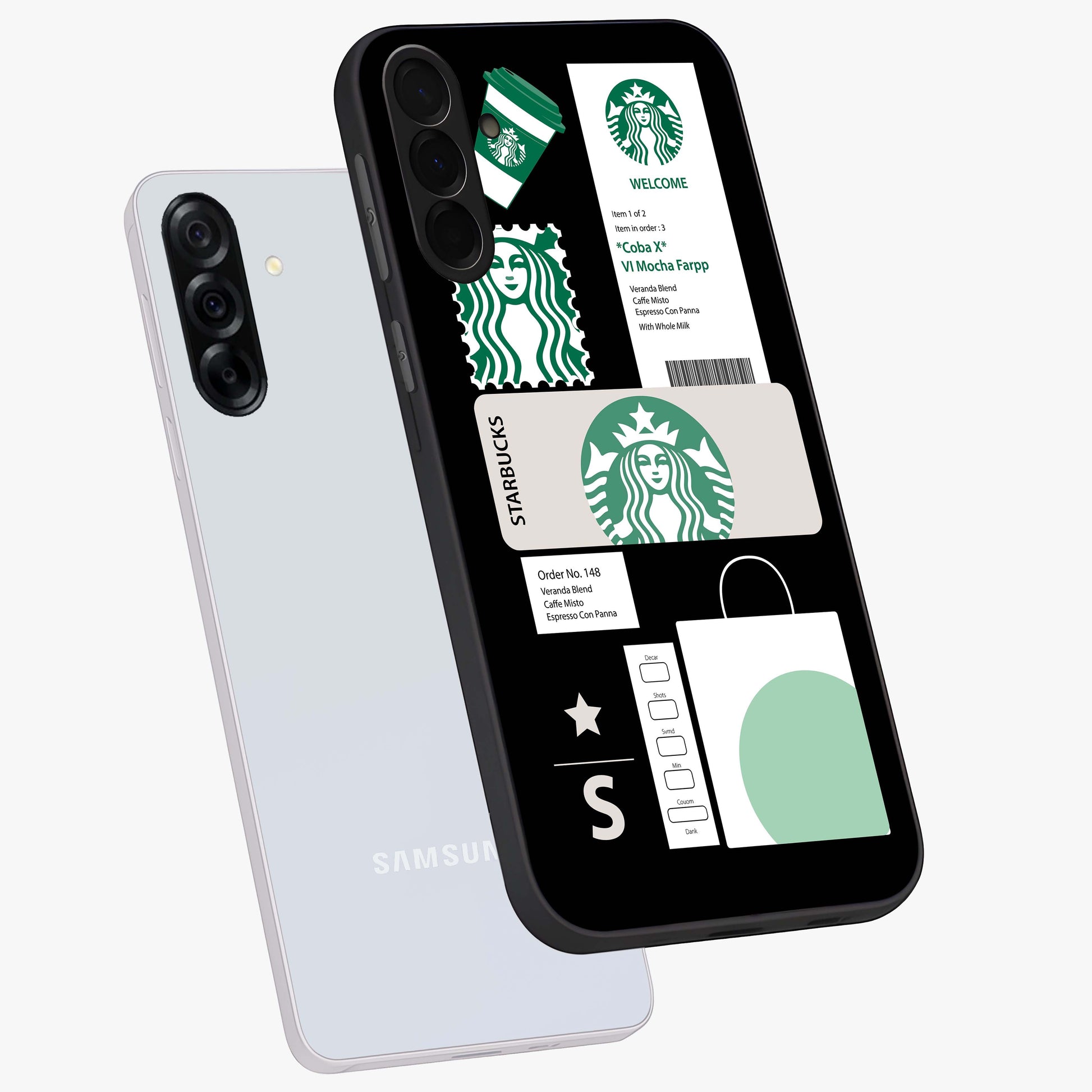 Starbucks Mocha Glass Case displayed in angled mockup highlighting stylish mocha themed design with cozy café aesthetic.