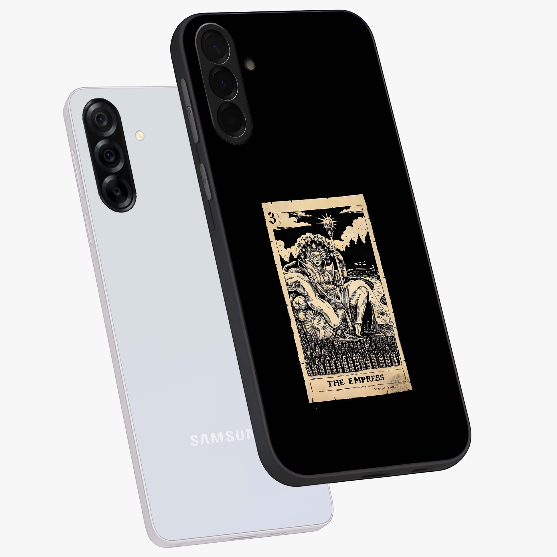 The Empress Glass Case displayed in angled mockup highlighting elegant royal design with majestic aesthetic style.