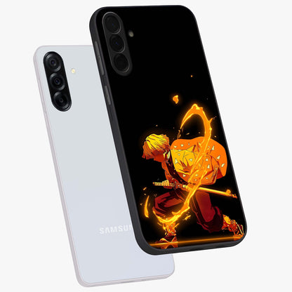 Thunder Flame Execution Glass Case displayed in angled mockup highlighting dramatic fire themed design with intense fantasy aesthetic.