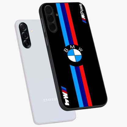 Turbo BMW Beast Glass Case displayed in angled mockup highlighting sleek racing car design with bold automotive aesthetic.