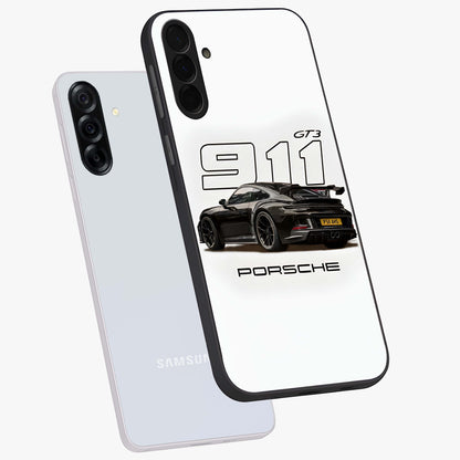 Turbo Legacy Icon Glass Case displayed in angled mockup highlighting dynamic automotive design with performance aesthetic.