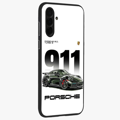 911 Turbo Dominance Glass Case upright perspective showcasing powerful racing design and modern automotive aesthetic.
