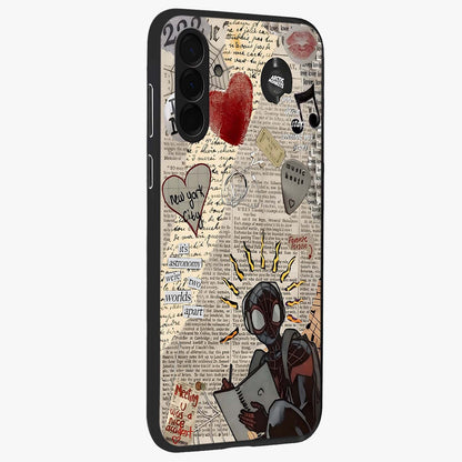 City Dream Sketch Glass Case upright view showcasing urban skyline artwork with stylish hand drawn design.